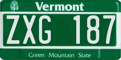 VT license plate ZXG187
