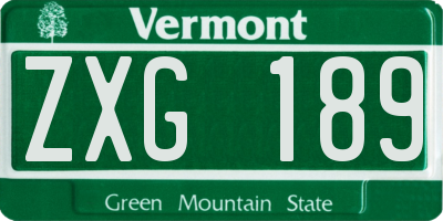 VT license plate ZXG189