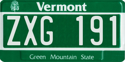 VT license plate ZXG191