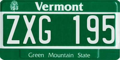 VT license plate ZXG195