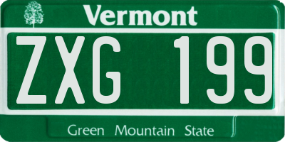 VT license plate ZXG199