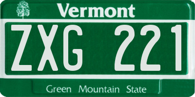 VT license plate ZXG221