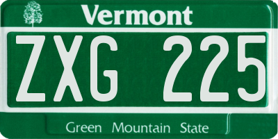 VT license plate ZXG225
