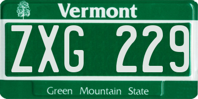 VT license plate ZXG229