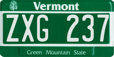 VT license plate ZXG237