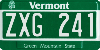 VT license plate ZXG241