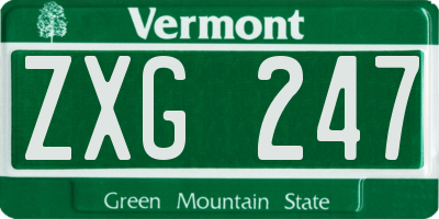 VT license plate ZXG247