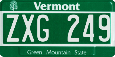 VT license plate ZXG249