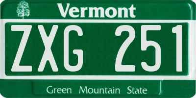 VT license plate ZXG251
