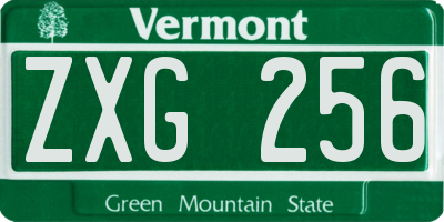 VT license plate ZXG256