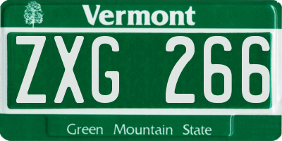 VT license plate ZXG266