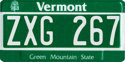 VT license plate ZXG267
