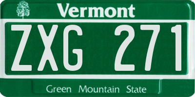 VT license plate ZXG271