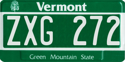 VT license plate ZXG272