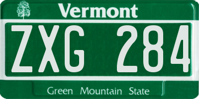 VT license plate ZXG284
