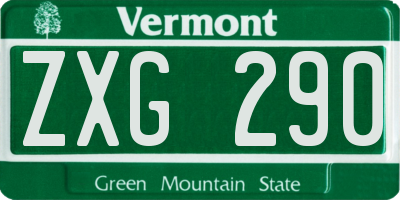 VT license plate ZXG290