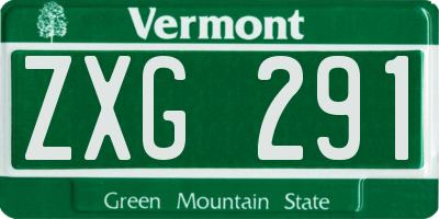 VT license plate ZXG291