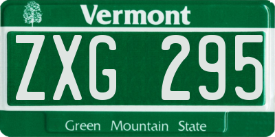 VT license plate ZXG295