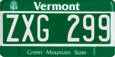 VT license plate ZXG299