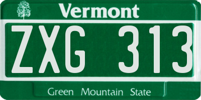 VT license plate ZXG313