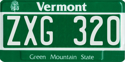 VT license plate ZXG320