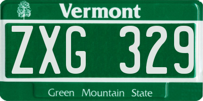 VT license plate ZXG329