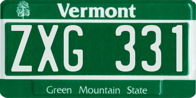 VT license plate ZXG331