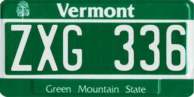 VT license plate ZXG336