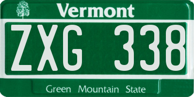 VT license plate ZXG338