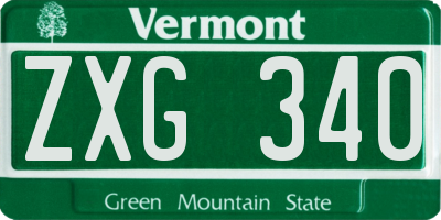 VT license plate ZXG340