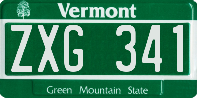 VT license plate ZXG341