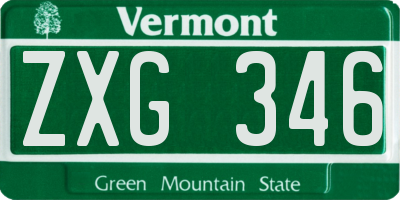 VT license plate ZXG346