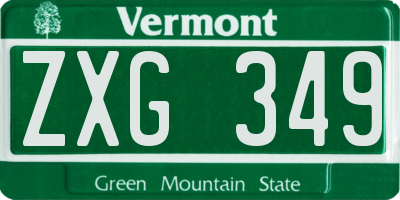 VT license plate ZXG349