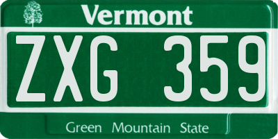 VT license plate ZXG359