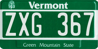 VT license plate ZXG367