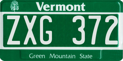 VT license plate ZXG372