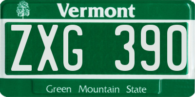 VT license plate ZXG390