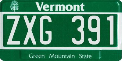 VT license plate ZXG391