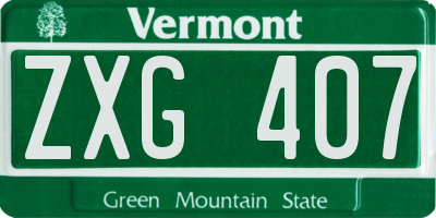VT license plate ZXG407