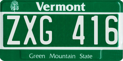 VT license plate ZXG416