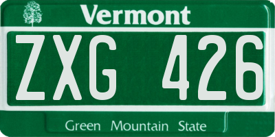 VT license plate ZXG426