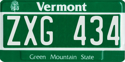 VT license plate ZXG434