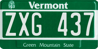 VT license plate ZXG437