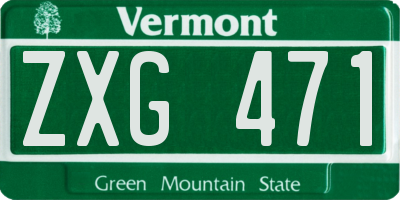 VT license plate ZXG471