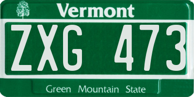 VT license plate ZXG473