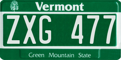VT license plate ZXG477