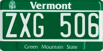 VT license plate ZXG506