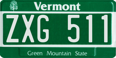 VT license plate ZXG511