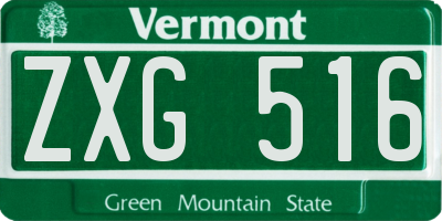 VT license plate ZXG516