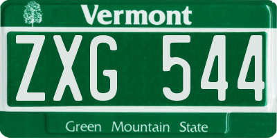 VT license plate ZXG544